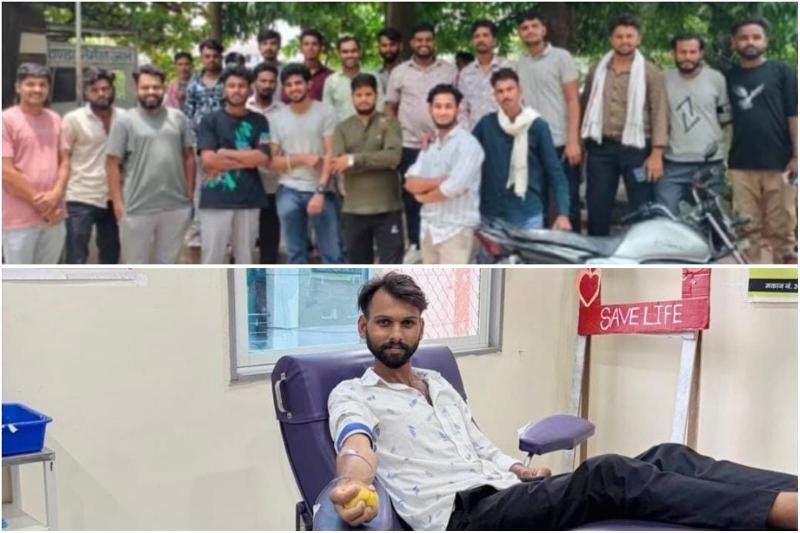 मां की स्मृति में कमलेश राठौर ने किया रक्तदान:
